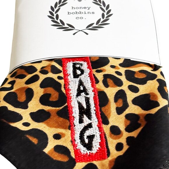 Embroidered BANG Leopard Print Bandana | Tribute to Bey - Picture 5 of 5